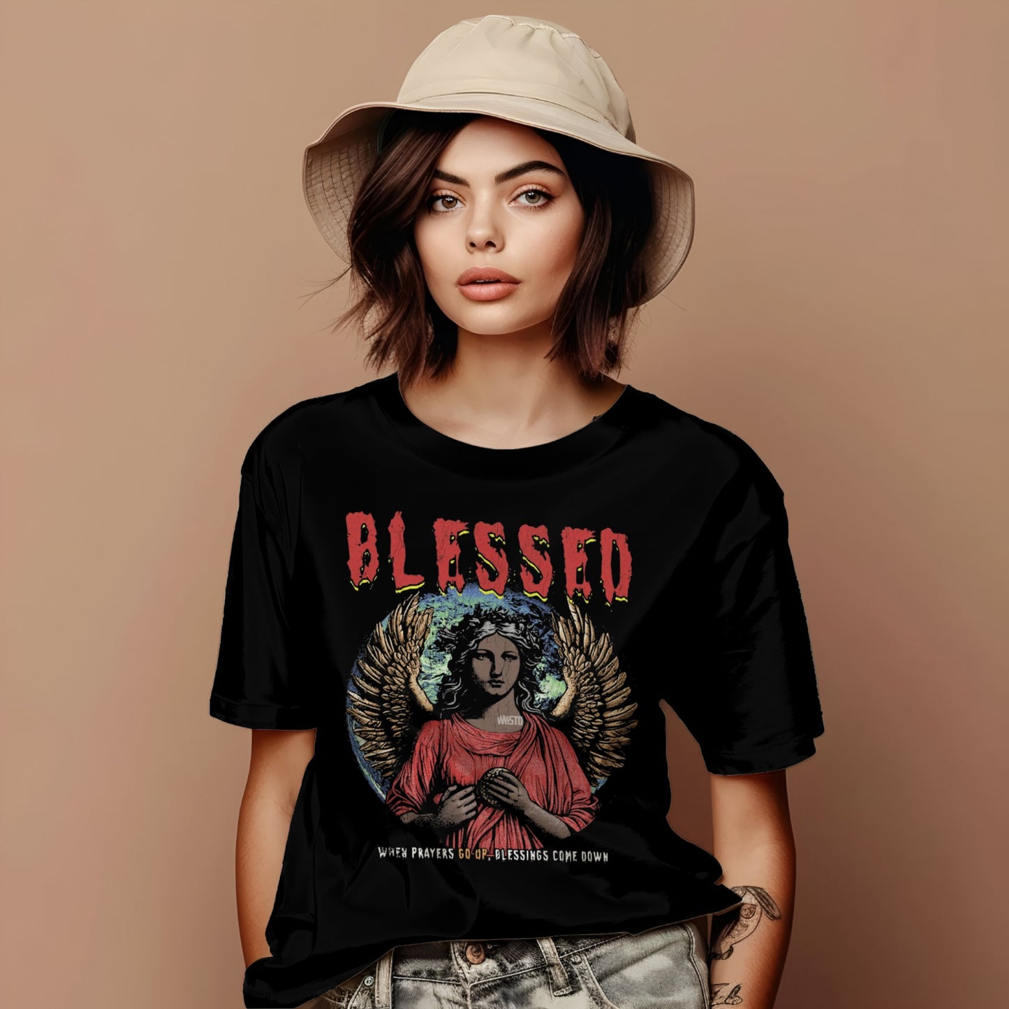 Blessed Black Printed Tshirt