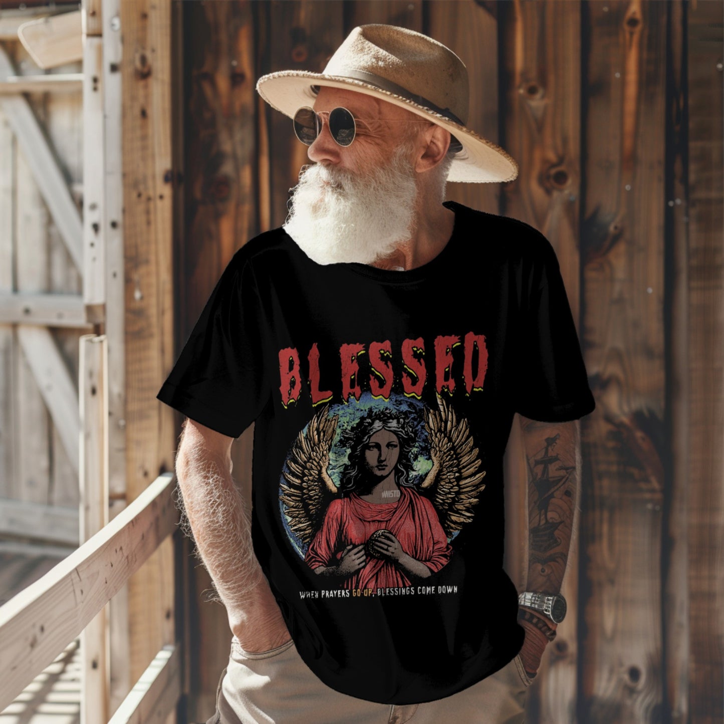 Blessed Black Printed Tshirt